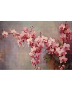 Photography Background in Fabric Pink Orchids / Backdrop 3561