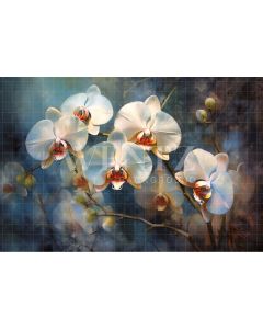 Photography Background in Fabric White Orchids / Backdrop 3563