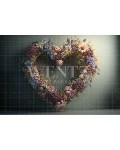 Photography Background in Fabric Floral Heart / Backdrop 3574