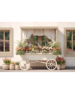 Photography Background in Fabric Flower Cart / Backdrop 3582