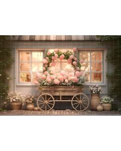 Photography Background in Fabric Flower Cart / Backdrop 3584
