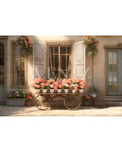 Photography Background in Fabric Flower Cart / Backdrop 3585