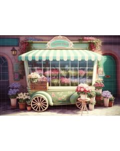 Photography Background in Fabric Candy Color Flower Shop / Backdrop 3588