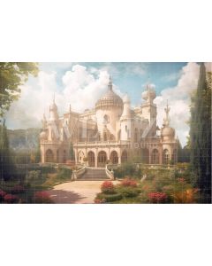 Photography Background in Fabric Castle with Garden / Backdrop 3661