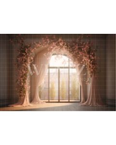 Photography Background in Fabric Floral Window / Backdrop 3670