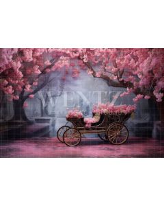 Photography Background in Fabric Floral Carriage / Backdrop 3673