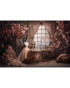 Photography Background in Fabric Sewing Studio / Backdrop 3678