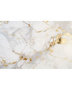 Photography Background in Fabric White Marble with Gold / Backdrop 3685