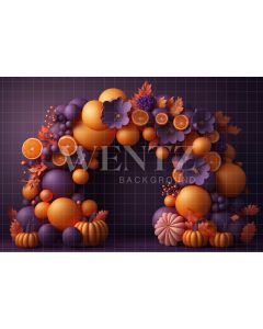 Photography Background in Fabric Cake Smash Pumpkins / Backdrop 3696