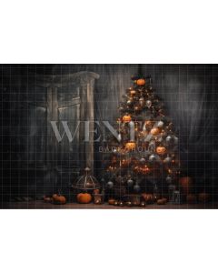 Photography Background in Fabric Spooky Christmas / Backdrop 3702