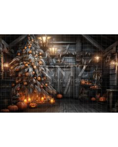 Photography Background in Fabric Spooky Christmas / Backdrop 3703