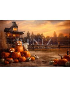 Photography Background in Fabric Pumpkin Harvest / Backdrop 3715