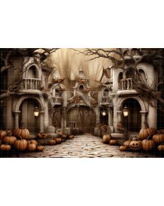 Photography Background in Fabric Haunted Village / Backdrop 3746