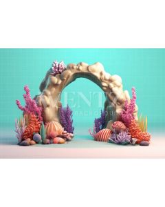 Photography Background in Fabric Bottom of The Sea Arch / Backdrop 3767