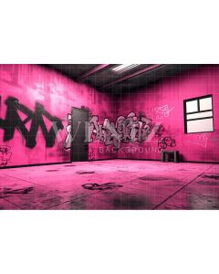 Photography Background in Fabric Pink Graffiti Room / Backdrop 3787
