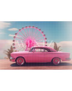 Photography Background in Fabric Pink Car / Backdrop 3788