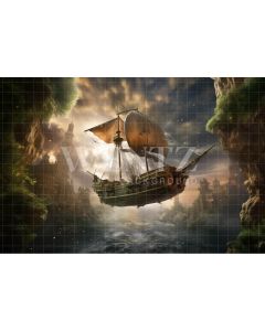 Photography Background in Fabric Flying Ship / Backdrop 3790