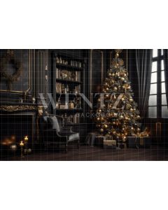 Photography Background in Fabric Christmas Living Room / Backdrop 3804