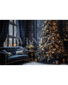 Photography Background in Fabric Christmas Room with Window / Backdrop 3807