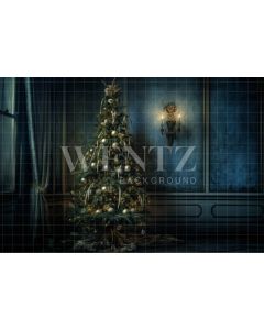 Photography Background in Fabric Christmas Scenery with Tree / Backdrop 3811