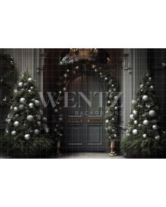 Photography Background in Fabric Christmas Set with Door / Backdrop 3815