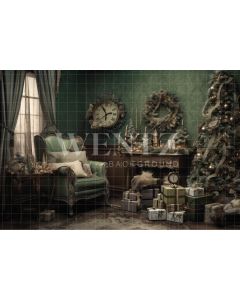 Photography Background in Fabric Vintage Christmas Set / Backdrop 3828