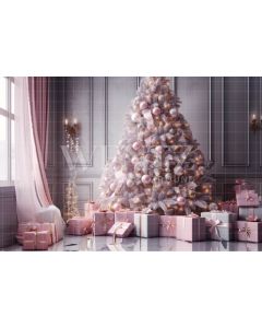 Photography Background in Fabric Pink Christmas / Backdrop 3829