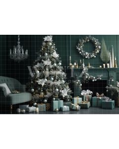 Photography Background in Fabric Christmas Green Room / Backdrop 3834