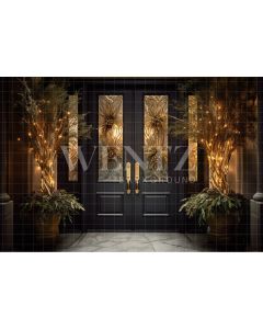 Photography Background in Fabric Christmas Set with Door / Backdrop 3846