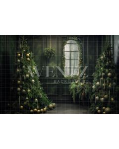 Photography Background in Fabric Christmas Trees / Backdrop 3854