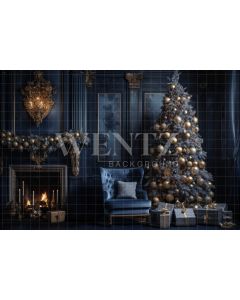 Photography Background in Fabric Christmas Set with Fireplace / Backdrop 3877