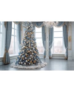 Photography Background in Fabric Room with Christmas Tree / Backdrop 3886