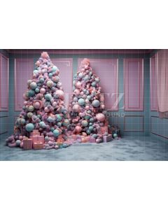 Photography Background in Fabric Candy Color Christmas / Backdrop 3889