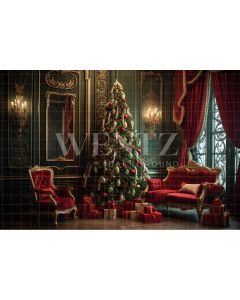 Photography Background in Fabric Green and Red Christmas Set / Backdrop 3938