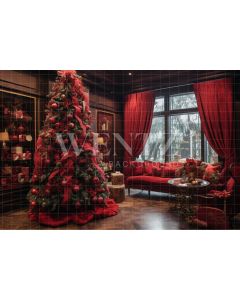 Photography Background in Fabric Red Christmas Set / Backdrop 3950