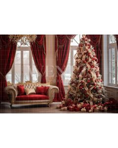 Photography Background in Fabric Red Christmas Set / Backdrop 3957