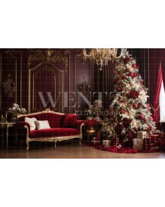 Photography Background in Fabric Marsala Christmas Set / Backdrop 3958