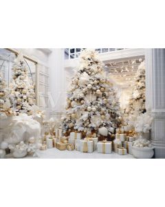 Photography Background in Fabric White Christmas Set / Backdrop 3961