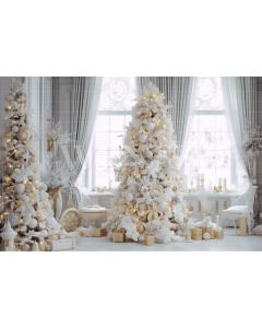 Photography Background in Fabric White Christmas Set / Backdrop 3965