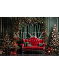 Photography Background in Fabric Christmas Interior / Backdrop 3971