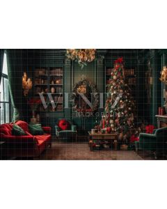 Photography Background in Fabric Christmas Interior / Backdrop 3972