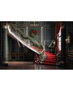 Photography Background in Fabric Christmas Staircase / Backdrop 3973