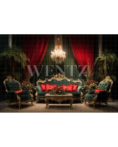 Photography Background in Fabric Classic Christmas Set / Backdrop 3980