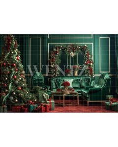 Photography Background in Fabric Classic Christmas Room / Backdrop 3983