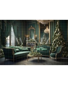 Photography Background in Fabric Classic Christmas Room / Backdrop 3984