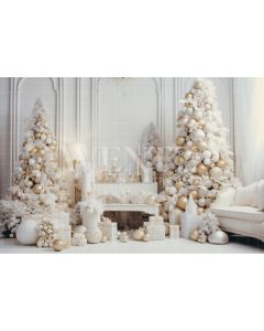 Photography Background in Fabric White Christmas Room / Backdrop 3987