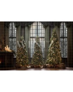 Photography Background in Fabric Christmas Trees / Backdrop 3994