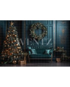 Photography Background in Fabric Blue Christmas Set / Backdrop 4001