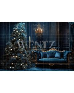 Photography Background in Fabric Blue Luxury Room / Backdrop 4003