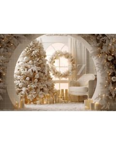 Photographic Background in Fabric Christmas Room / Backdrop 4004